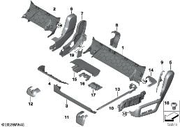 SEAT, REAR, SEAT TRIM COVERS diagram for BMW X5 G05 30dX