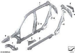 SIDE FRAME SECTION, CENTER diagram for BMW 1 Series F70 120