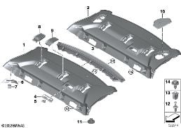 REAR WINDOW SHELF diagram for BMW 3 Series G20 Sedan LCI 330d