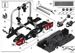 REAR BICYCLE CARRIER, COMPACT diagram for BMW MINI Countryman F60 Cooper