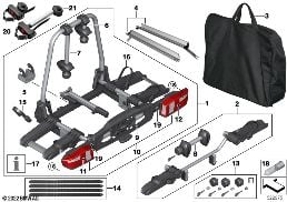 REAR BICYCLE CARRIER 'PRO 2.0' diagram for BMW MINI Countryman F60 Cooper
