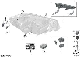 SINGLE COMPONENTS FOR HEADLIGHT diagram for BMW 3 Series G28 Sedan 330Li