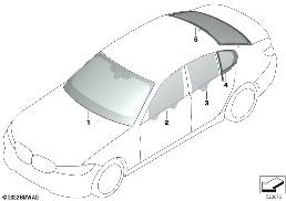 GLAZING diagram for BMW 3 Series G20 Sedan 330d