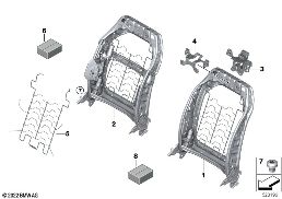 SEAT, FRONT, BACKREST FRAME diagram for BMW 7 Series G70 735i