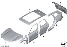 OUTER PANELS diagram for BMW X1 U11 18d