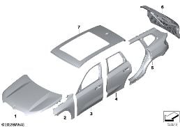 OUTER PANELS diagram for BMW X1 U11 18d