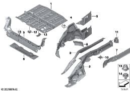 REAR WHEELHOUSE/FLOOR PARTS diagram for BMW X2 U10 20dX
