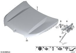 HOOD / MOUNTED PARTS diagram for BMW X1 U11 18d