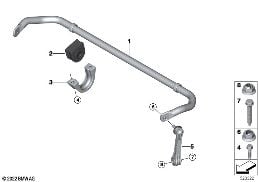 Barra stabilizzatora posteriore diagram for BMW X7 G07 LCI 40iX