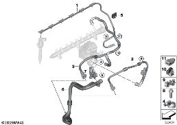 FUEL PIPES / MOUNTING PARTS diagram for BMW X5 G05 LCI 30dX