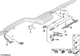 EXHAUST-GAS SENSORS / NOX SENSOR / SCR diagram for BMW 7 Series G70 740d