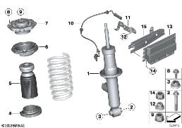 STRUT, REAR / VDC / CONTROL MODULE diagram for BMW X3 G01 LCI M40iX