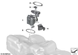 FUEL PUMP AND FUEL LEVEL SENSOR diagram for BMW 5 Series G61 Touring 520d