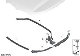 HOOD SEALS diagram for BMW X1 U11 18d