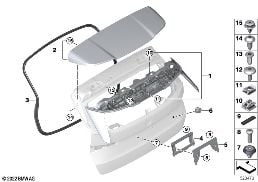 TRUNK LID, MOUNTING PARTS diagram for BMW X1 U11 18d