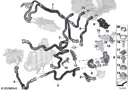 Hadice chlazení diagram for BMW X1 U11 30eX