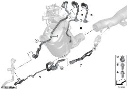 Flessibili refrigerante/parti applicate diagram for BMW 7 Series G12 725Ld