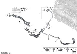 COOLING SYSTEM - ENGINE COOLANT HOSES diagram for BMW 4 Series F36 Gran Coupé LCI 420d