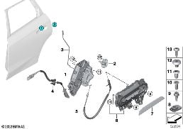 Sluitsysteem portier achter diagram for BMW X1 U11 20i