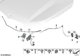 HOOD LOCKING SYSTEM diagram for BMW X1 U11 18d