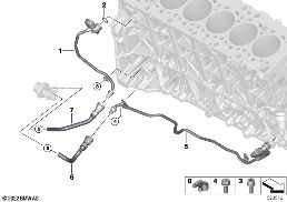 COOLING SYSTEM - ENGINE COOLANT HOSES diagram for BMW 4 Series F33 LCI 435dX