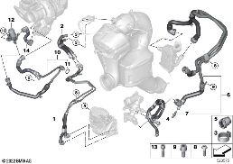 Sist.refrig.-tubos flex.líq.refrg.motor diagram for BMW 3 Series G20 Berlina LCI M340dX