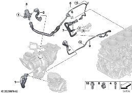 Kylsystem - kylvätskeslangar motor diagram for BMW X3 G01 LCI 30dX