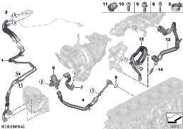 COOLING SYSTEM - ENGINE COOLANT HOSES diagram for BMW 4 Series G22 Coupé 430dX