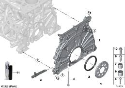 Tampa do cárter da distribuição diagram for BMW 3 Series G20 Berlina LCI M340i