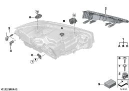 SINGLE COMPONENTS FOR HEADLIGHT diagram for BMW 3 Series G20 Sedan LCI 320d