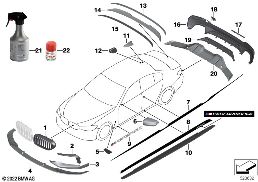 M PERFORMANCE AERODYNAMICS ACC.PARTS diagram for BMW 5 Series G38 530LiX