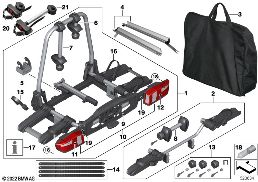 REAR BICYCLE CARRIER 'PRO 2.0' diagram for BMW 3 Series E90 318i