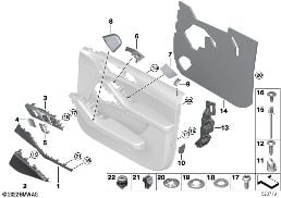 安装件 车门饰件 前部 diagram for BMW X5 G05 40iX
