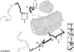 Obieg płynu chłodzącego układu wys.nap. diagram for BMW 7 Series G70 750eX