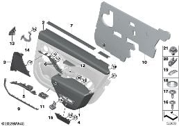 MOUNTING PARTS, DOOR TRIM, REAR diagram for BMW 7 Series G70 i7 xDrive60