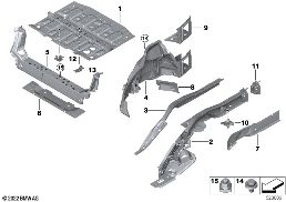 REAR WHEELHOUSE/FLOOR PARTS diagram for BMW 2 Series U06 Active Tourer 220d