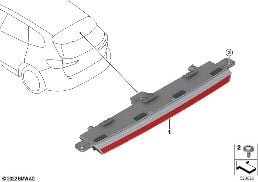 Derde remachterlicht diagram for BMW X1 U11 18i