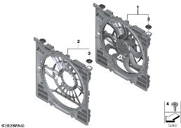 FAN HOUSING, MOUNTING PARTS diagram for BMW 5 Series G61 Touring 520d