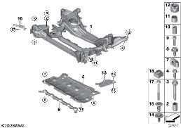 Nosník přední nápravy pohon všech kol diagram for BMW 3 Series G28 Limuzína LCI 325LiX
