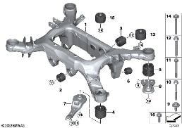 Belka zawieszenia tylnego diagram for BMW 7 Series G70 M760eX