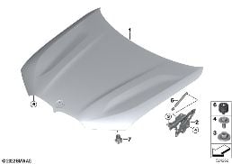 HOOD / MOUNTED PARTS diagram for BMW X7 G07 LCI 40iX