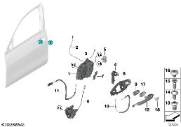 Schliesssystem Tür vorn diagram for BMW X7 G07 LCI 40iX