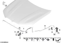 HOOD LOCKING SYSTEM diagram for BMW X7 G07 LCI 40iX