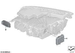 Elem. pojedyncze reflektora elektronika diagram for BMW 7 Series G70 M760eX