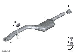EXHAUST SYSTEM, FRONT diagram for BMW 7 Series G70 740d