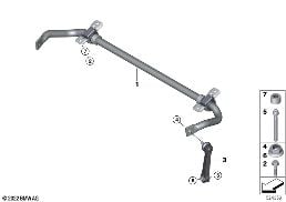 Stabilisator achter diagram for BMW 3 Series G80 M3 LCI M3