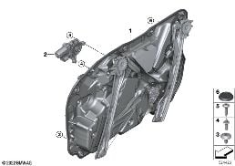 DOOR WINDOW LIFTING MECHANISM FRONT diagram for BMW 7 Series G70 i7 xDrive60