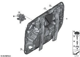 DOOR WINDOW LIFTING MECHANISM REAR diagram for BMW 7 Series G70 i7 xDrive60