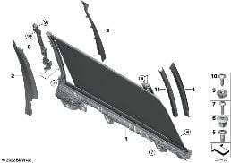 Sonnenschutzrollo elektrisch Tür hinten diagram for BMW X7 G07 LCI 40iX