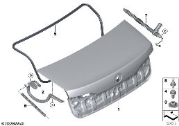 Pokrywa bagażnika diagram for BMW 7 Series G70 740dX